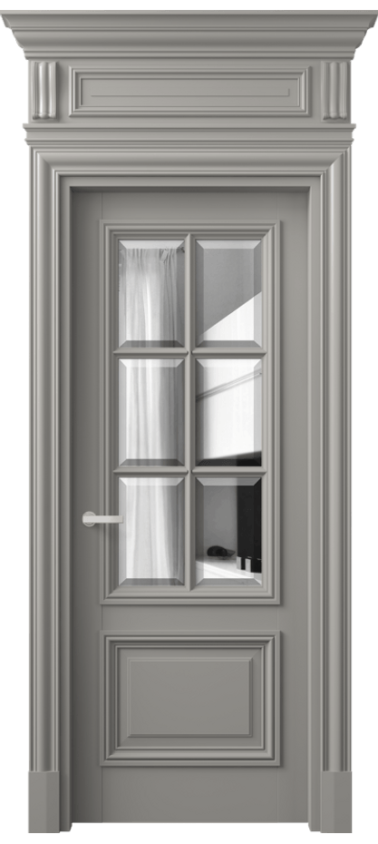 Межкомнатная дверь Антик 7312 Матовый нейтральный серый Двустороннее зеркало с фацетом, триплекс Цена 267480 сом | Volhovec