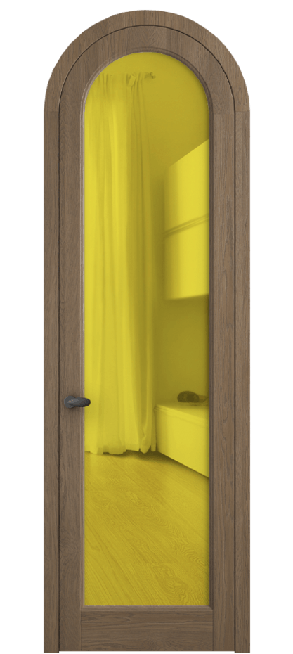 Межкомнатная дверь Палаццо 6814 Дуб джутовый матовый Прозрачное жёлтое стекло, триплекс Цена 11000 AZE | Volhovec