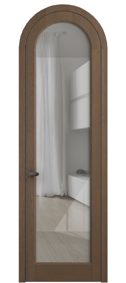 Межкомнатная дверь Палаццо 6814 Дуб туманный матовый Рефлективное прозрачное стекло "Стопсол", калёное Цена 11200 AZE | Volhovec