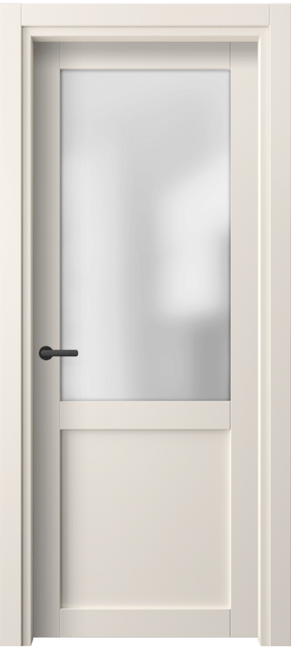 Межкомнатная дверь Нео 2122 ПЭТ кремово-белый Сатинированное стекло Цена 1590 AZE | Volhovec