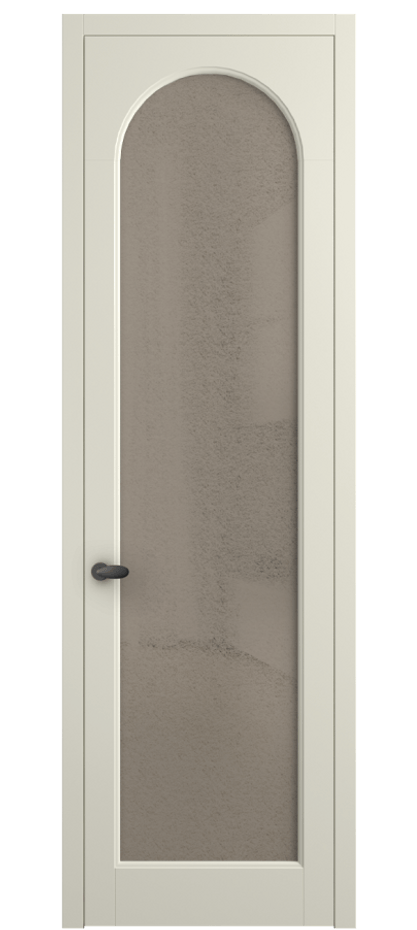 Межкомнатная дверь Палаццо 6804 Матовый молочно-белый Фактурное бронзовое стекло "Лёд", триплекс Цена 5400 AZE | Volhovec