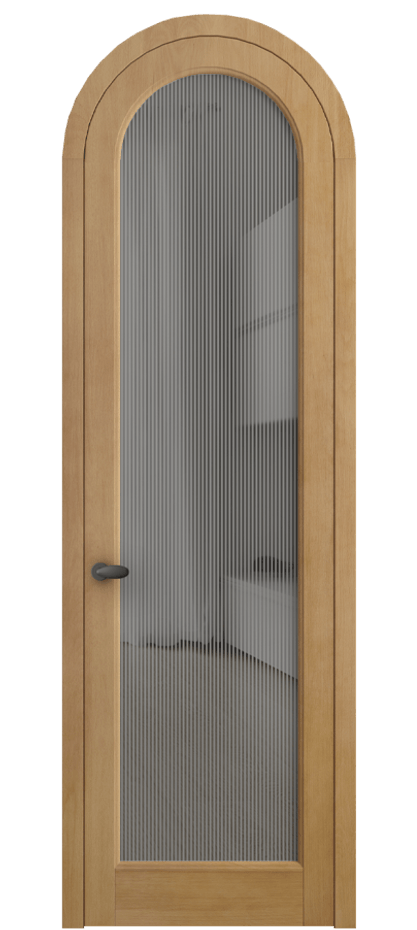 Межкомнатная дверь Палаццо 6814 Бук натуральный матовый Рифлёное серое стекло "Дюна", триплекс Цена 9300 AZE | Volhovec
