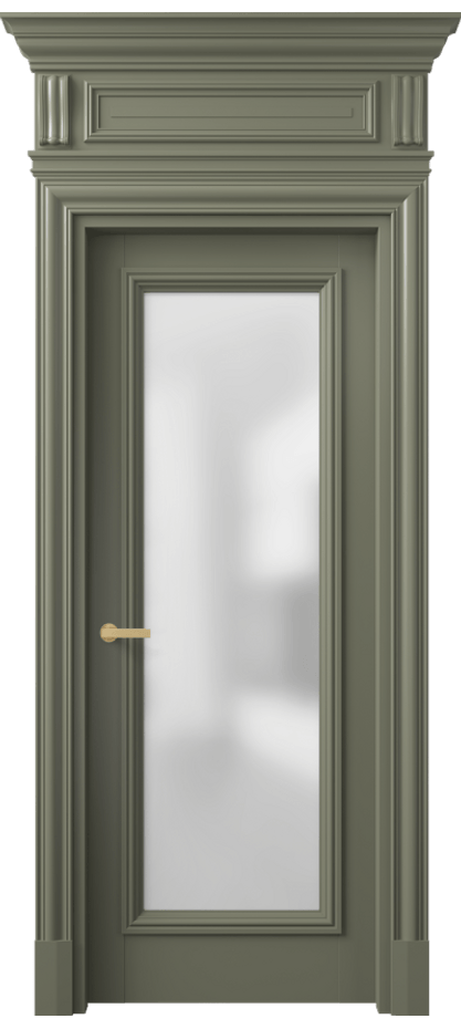 Межкомнатная дверь Антик 7300 Матовый оливковый тёмный Сатинированное стекло Цена 8480 AZE | Volhovec
