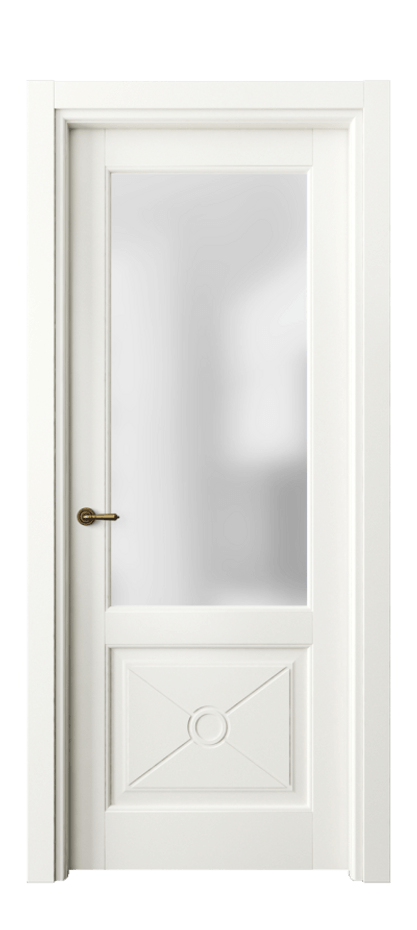 Межкомнатная дверь Тоскана Литера 6362 Матовый жемчужный Сатинированное стекло Цена 5430 AZE | Volhovec