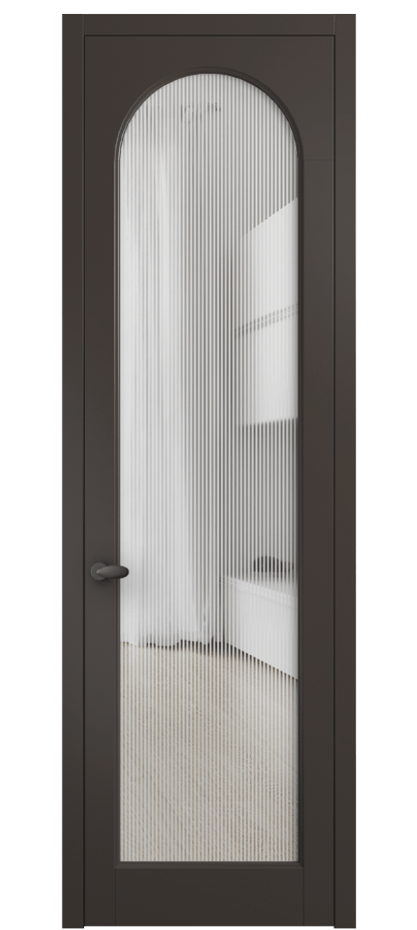 Межкомнатная дверь Палаццо 6804 Матовый антрацит Рифлёное стекло "Дюна", триплекс Цена 5400 AZE | Volhovec