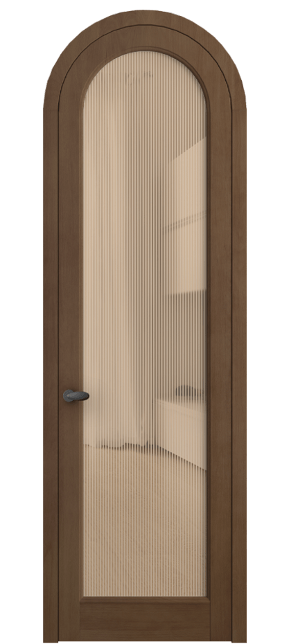 Межкомнатная дверь Палаццо 6814 Бук тёмный матовый Рифлёное оранжевое стекло "Дюна", триплекс Цена 9500 AZE | Volhovec