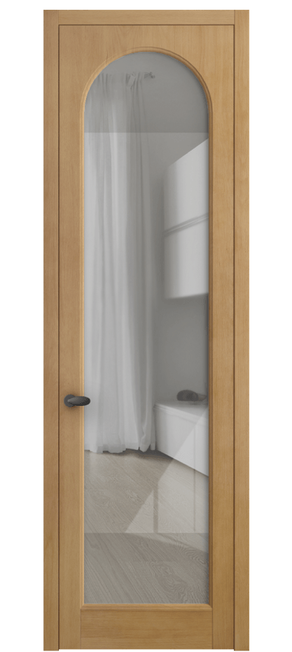 Межкомнатная дверь Палаццо 6804 Бук натуральный матовый Рефлективное прозрачное стекло "Стопсол", калёное Цена 6700 AZE | Volhovec