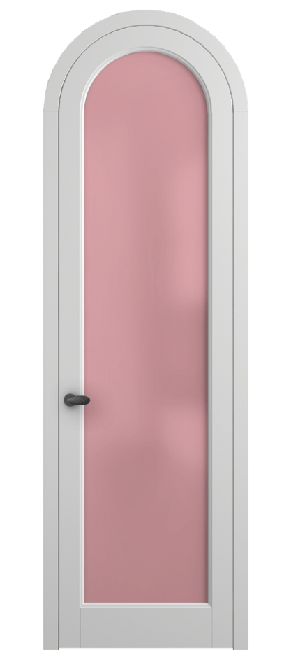 Межкомнатная дверь Палаццо 6814 Матовый белоснежный Сатинированное розовое стекло, триплекс Цена 125159 ₽ | Volhovec