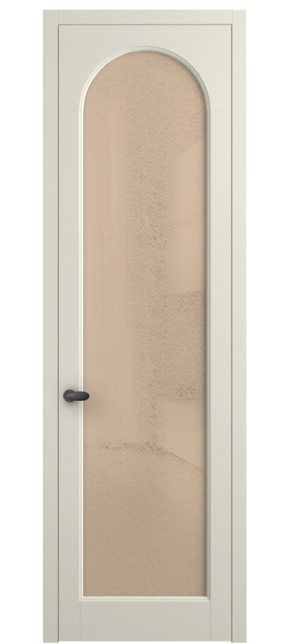 Межкомнатная дверь Палаццо 6804 Матовый молочно-белый Фактурное оранжевое стекло "Лёд", триплекс Цена 5400 AZE | Volhovec