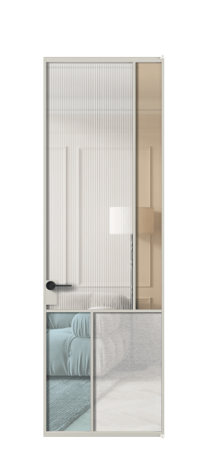 Межкомнатная дверь Mosaic АЛПЛ041.21 Алюминий тёплый серый Комбинация стекол Группы 1 и Группы 3 Цена 8960 AZE | Volhovec