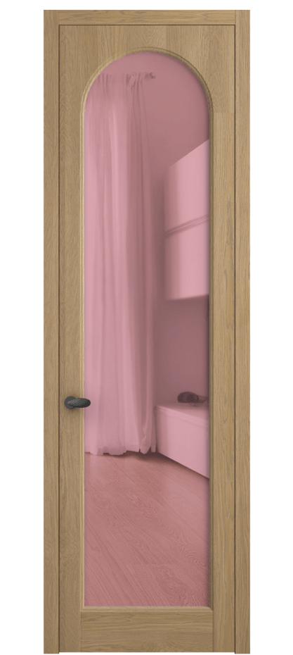 Межкомнатная дверь Палаццо 6804 Дуб соломенный матовый Прозрачное розовое стекло, триплекс Цена 8000 AZE | Volhovec
