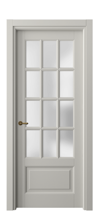 Межкомнатная дверь Тоскана Грильято 6313 Матовый тёплый серый Сатинированное стекло Цена 5830 AZE | Volhovec