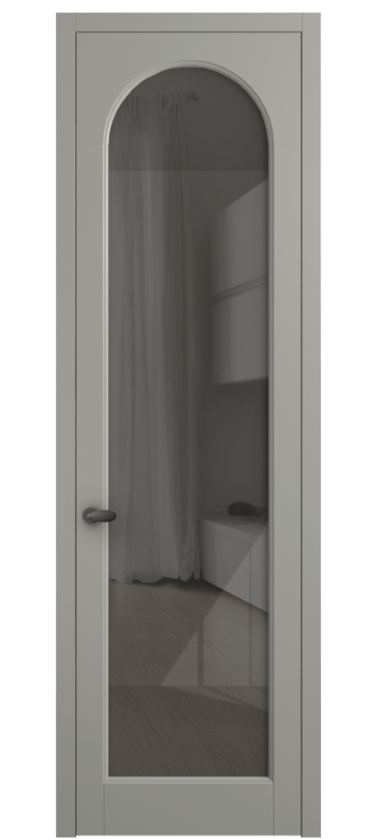 Межкомнатная дверь Палаццо 6804 Матовый нейтральный серый Рефлективное серое стекло "Стопсол", калёное Цена 5500 AZE | Volhovec
