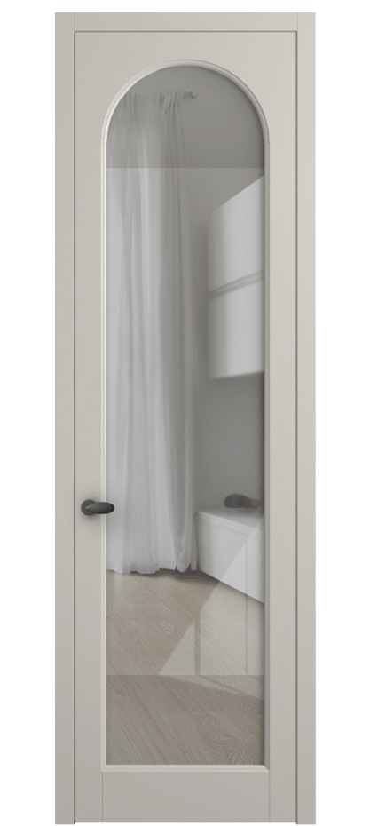 Межкомнатная дверь Палаццо 6804 Матовый облачно-серый Рефлективное прозрачное стекло "Стопсол", калёное Цена 5700 AZE | Volhovec