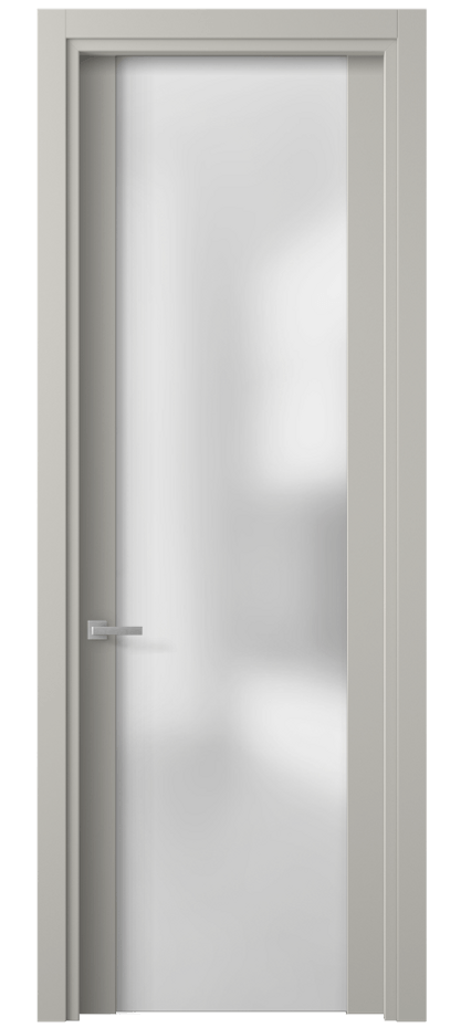 Межкомнатная дверь Planum 4114 Матовый тёплый серый Сатинированное стекло Цена 3091 AZE | Volhovec