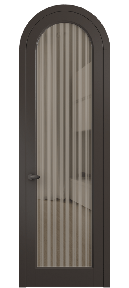 Межкомнатная дверь Палаццо 6814 Матовый антрацит Рифлёное бронзовое стекло "Дюна", триплекс Цена 6800 AZE | Volhovec