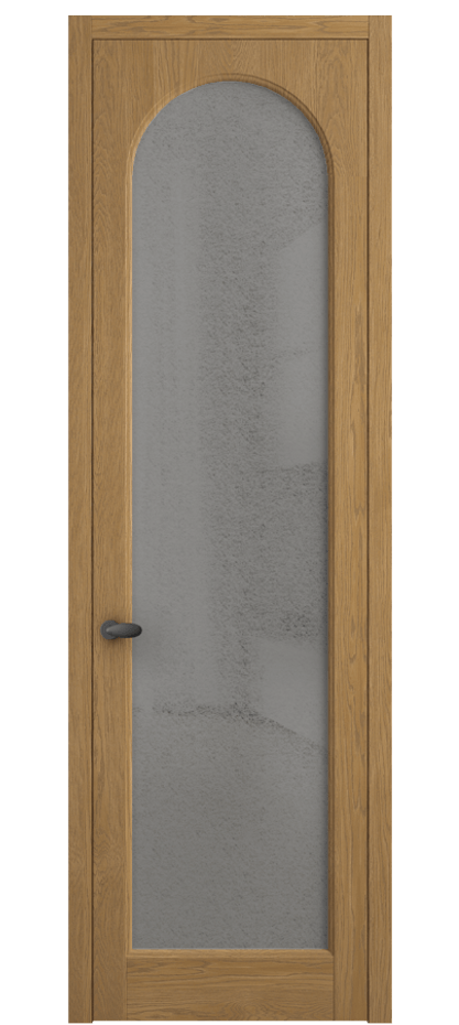 Межкомнатная дверь Палаццо 6804 Дуб солнечный матовый Фактурное серое стекло "Лёд", триплекс Цена 8300 AZE | Volhovec