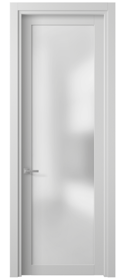 Межкомнатная дверь Planum 2102 Матовый белоснежный Сатинированное стекло Цена 2110 AZE | Volhovec