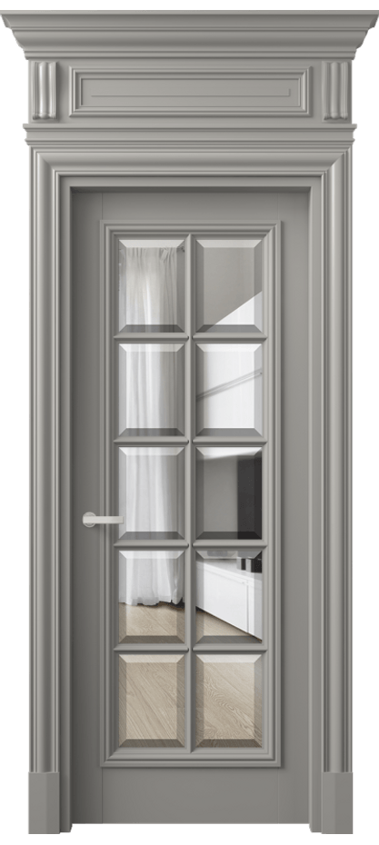 Межкомнатная дверь Antique 7310 Бук нейтральный серый Прозрачное стекло с фацетом Цена 9590 AZE | Volhovec