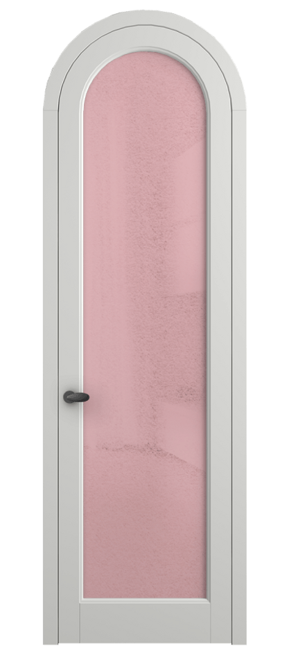 Межкомнатная дверь Палаццо 6814 Матовый светло-серый Фактурное розовое стекло "Лёд", триплекс Цена 6800 AZE | Volhovec