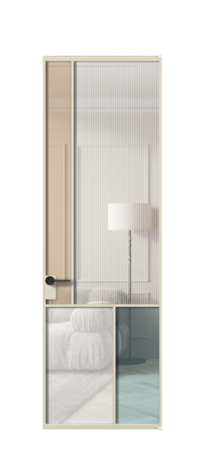 Межкомнатная дверь Mosaic АЛПЛ041.20 Алюминий бежево-серый Комбинация стекол Группы 1 и Группы 3 Цена 8960 AZE | Volhovec