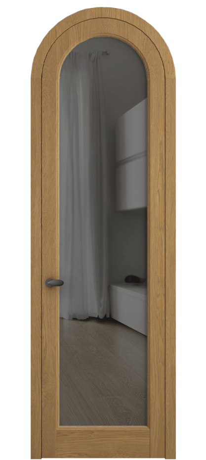 Межкомнатная дверь Палаццо 6814 Дуб солнечный матовый Прозрачное серое стекло, триплекс Цена 10800 AZE | Volhovec