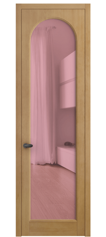 Межкомнатная дверь Палаццо 6804 Бук натуральный матовый Прозрачное розовое стекло, триплекс Цена 6300 AZE | Volhovec