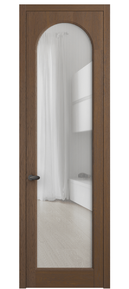 Межкомнатная дверь Палаццо 6804 Дуб каштановый матовый Рифлёное стекло "Дюна", триплекс Цена 8300 AZE | Volhovec