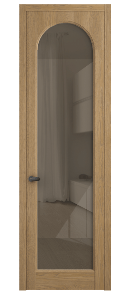 Межкомнатная дверь Палаццо 6804 Дуб пшеничный матовый Рефлективное бронзовое стекло "Стопсол", калёное Цена 8100 AZE | Volhovec