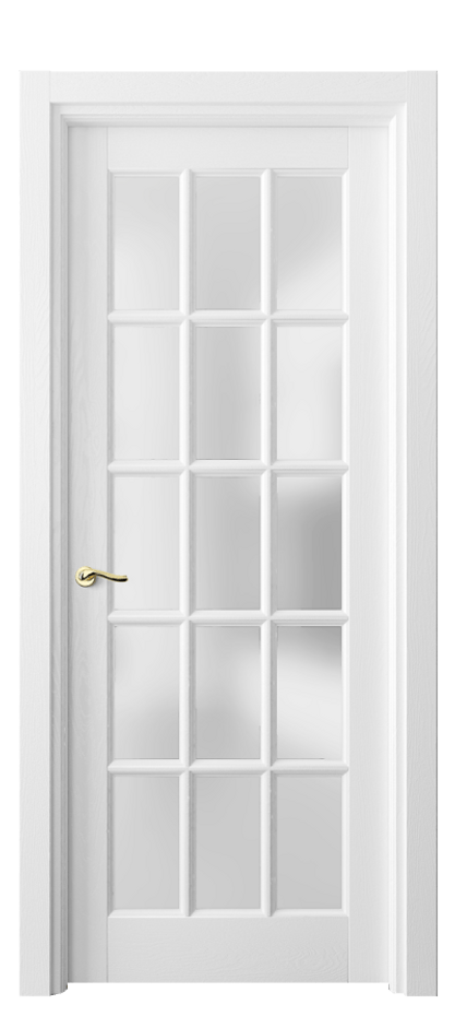Межкомнатная дверь Лигнум 0708 Дуб белоснежный Сатинированное стекло Цена 8200 AZE | Volhovec
