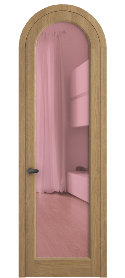 Межкомнатная дверь Палаццо 6814 Дуб пшеничный матовый Прозрачное розовое стекло, триплекс Цена 10800 AZE | Volhovec