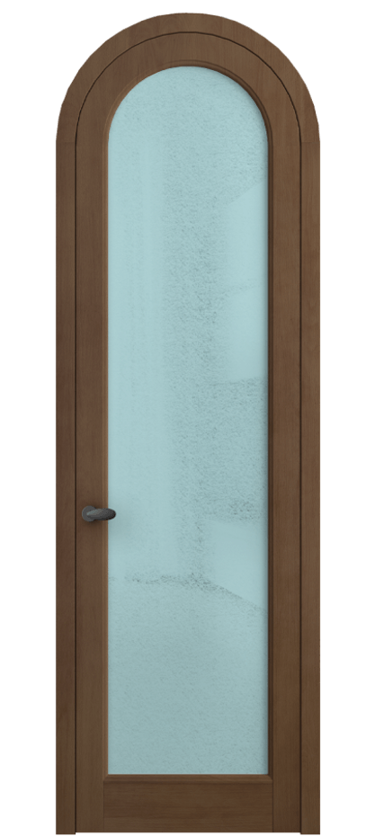 Межкомнатная дверь Палаццо 6814 Бук тёмный матовый Фактурное голубое стекло "Лёд", триплекс Цена 9500 AZE | Volhovec