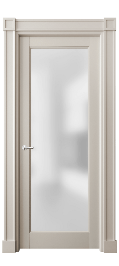 Межкомнатная дверь Тоскана Плано 6300 Матовый светло-бежевый Сатинированное стекло Цена 6650 AZE | Volhovec