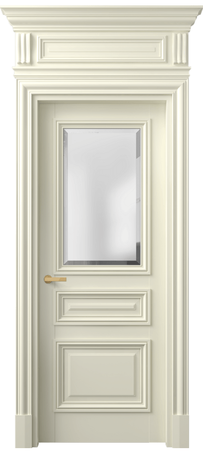 Межкомнатная дверь Antique 7304 Бук молочно-белый Сатинированное стекло с фацетом Цена 8580 AZE | Volhovec