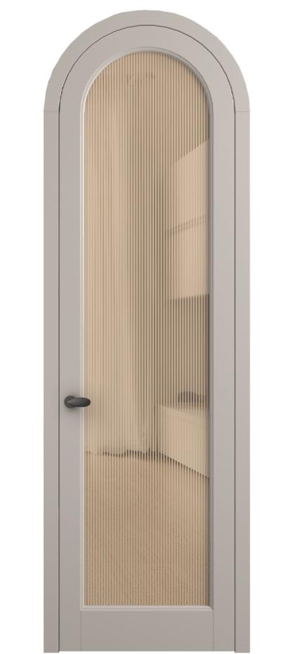 Межкомнатная дверь Палаццо 6814 Матовый светло-бежевый Рифлёное оранжевое стекло "Дюна", триплекс Цена 6800 AZE | Volhovec