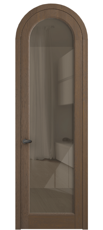 Межкомнатная дверь Палаццо 6814 Дуб туманный матовый Рефлективное бронзовое стекло "Стопсол", калёное Цена 11200 AZE | Volhovec