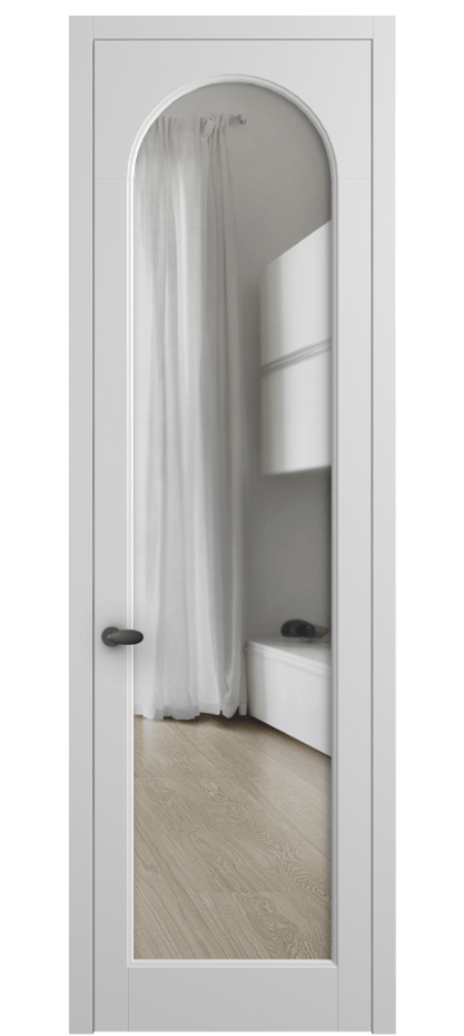 Межкомнатная дверь Палаццо 6804 Матовый белоснежный Прозрачное стекло Цена 5100 AZE | Volhovec