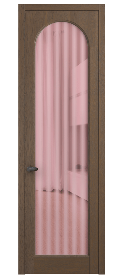 Межкомнатная дверь Палаццо 6804 Дуб туманный матовый Рифлёное розовое стекло "Дюна", триплекс Цена 8000 AZE | Volhovec
