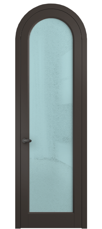 Межкомнатная дверь Палаццо 6814 Матовый антрацит Фактурное голубое стекло "Лёд", триплекс Цена 6800 AZE | Volhovec