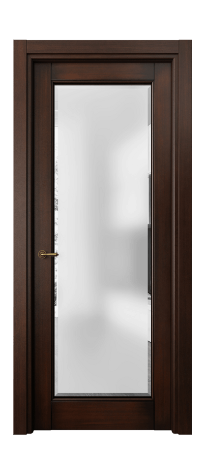 Межкомнатная дверь Toscana Elegante 6300 Бук тёмный с патиной Сатинированное стекло с фацетом Цена 5250 #CURRENCY# | Volhovec
