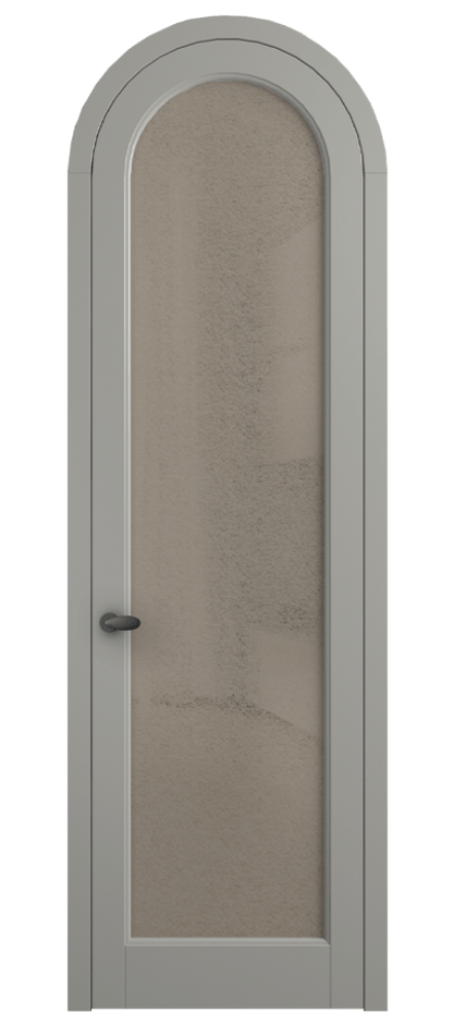 Межкомнатная дверь Палаццо 6814 Матовый нейтральный серый Фактурное бронзовое стекло "Лёд", триплекс Цена 6800 AZE | Volhovec