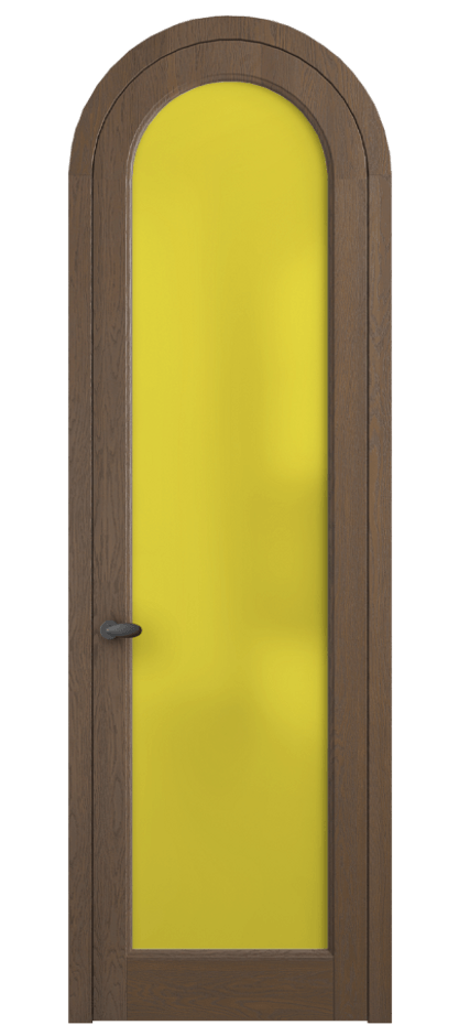 Межкомнатная дверь Палаццо 6814 Дуб туманный матовый Сатинированное жёлтое стекло, триплекс Цена 10800 AZE | Volhovec