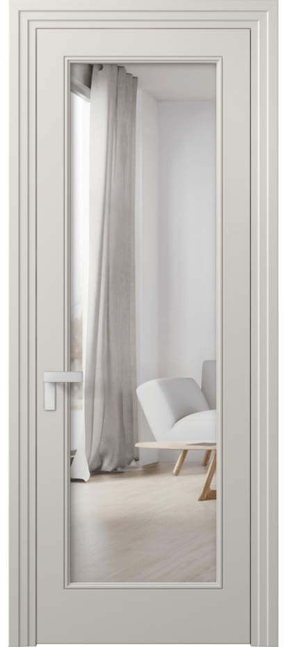 Межкомнатная дверь Рокка 8300 Матовый облачно-серый Двустороннее зеркало, триплекс Цена 3640 AZE | Volhovec