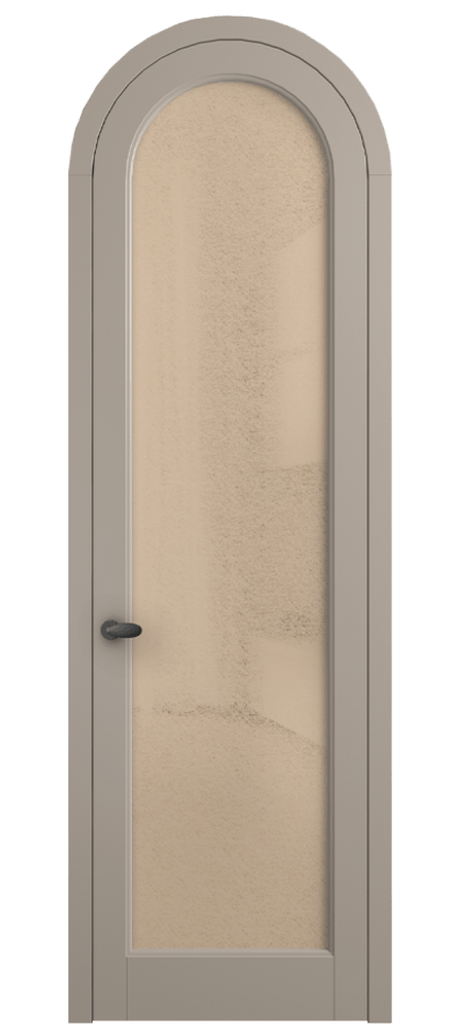 Межкомнатная дверь Палаццо 6814 Матовый бисквитный Фактурное оранжевое стекло "Лёд", триплекс Цена 6800 AZE | Volhovec