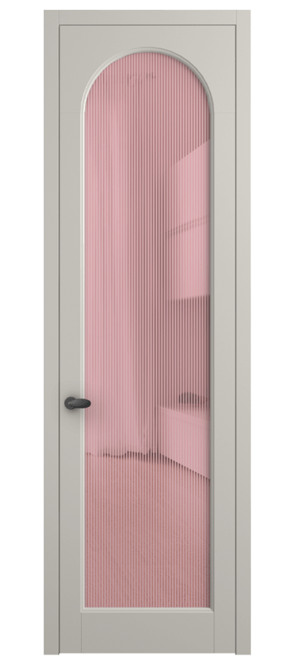 Межкомнатная дверь Палаццо 6804 Матовый облачно-серый Рифлёное розовое стекло "Дюна", триплекс Цена 5400 AZE | Volhovec