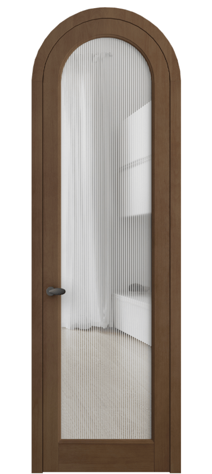 Межкомнатная дверь Палаццо 6814 Бук тёмный матовый Рифлёное стекло "Дюна", триплекс Цена 9500 AZE | Volhovec