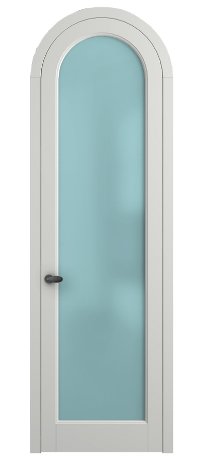 Межкомнатная дверь Палаццо 6814 Матовый светло-серый Сатинированное голубое стекло, триплекс Цена 6500 AZE | Volhovec