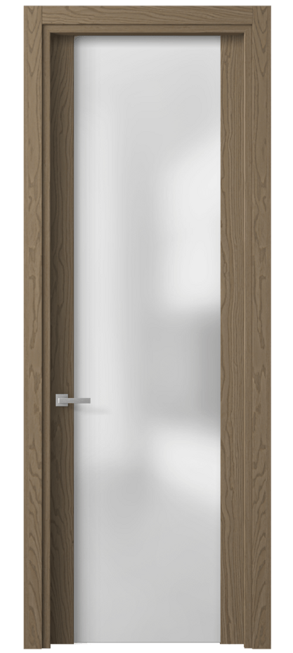 Межкомнатная дверь Планум 4114 Дуб дымный Сатинированное стекло Цена 3570 AZE | Volhovec
