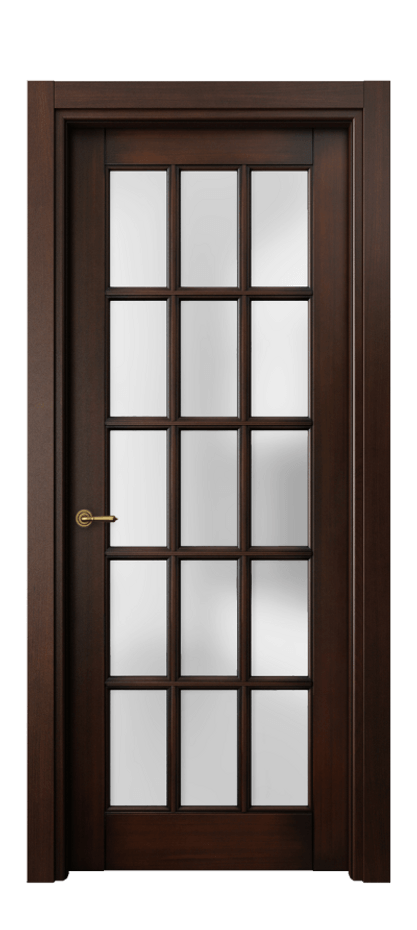 Межкомнатная дверь Тоскана Грильято 6311 Бук тёмный с патиной Сатинированное стекло Цена 6860 AZE | Volhovec
