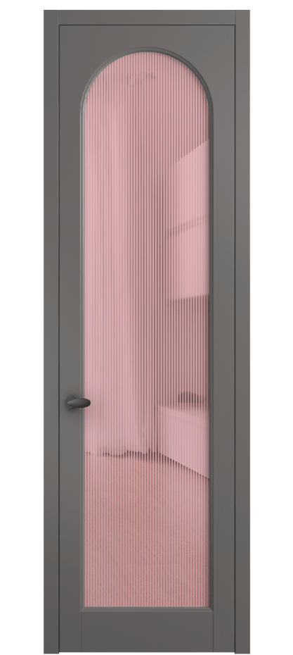 Межкомнатная дверь Палаццо 6804 Матовый классический серый Рифлёное розовое стекло "Дюна", триплекс Цена 5400 AZE | Volhovec